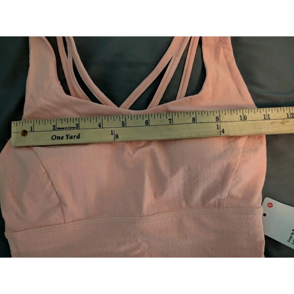 Lululemon Free to Be Serene Longline Bra Pink Jacquard Size 4 NWT C/D Cup NEW - Picture 14 of 16